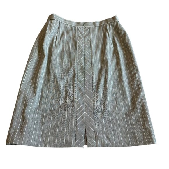 Escada Grey Pinstripe Pencil Skirt New Wool Luxury Office Size 42 Large Women's - Picture 6 of 10